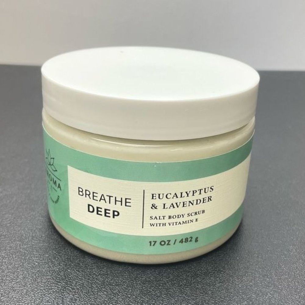 BATH & BODY WORKS AROMA BREATHE DEEP EUCALYPTUS & LAVENDER SALT BODY SCRUB - Picture 3 of 5